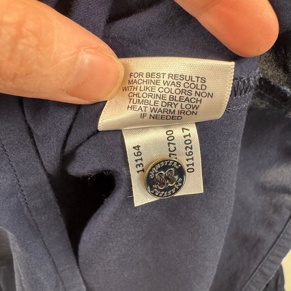 Magnolia Lane Women’s S Masters Golf Popover Navy Floral Trim Lightweight EUC - Picture 9 of 9